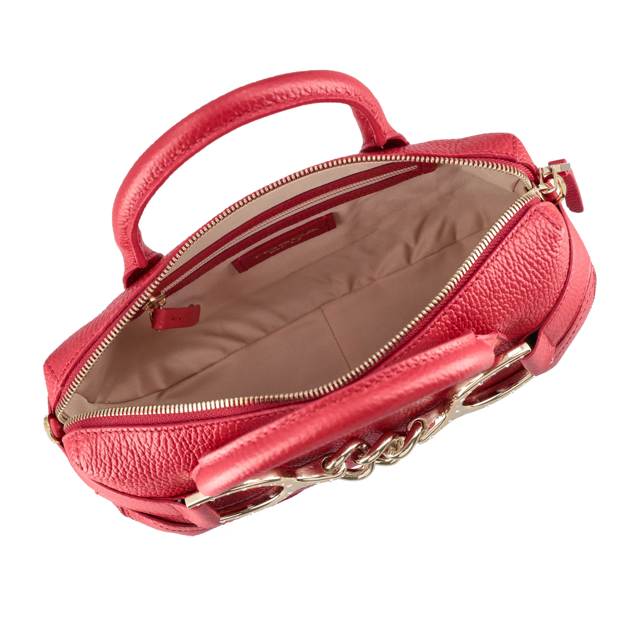 Bauletto Cecilia in pelle con staffa colore rosso - Image 3