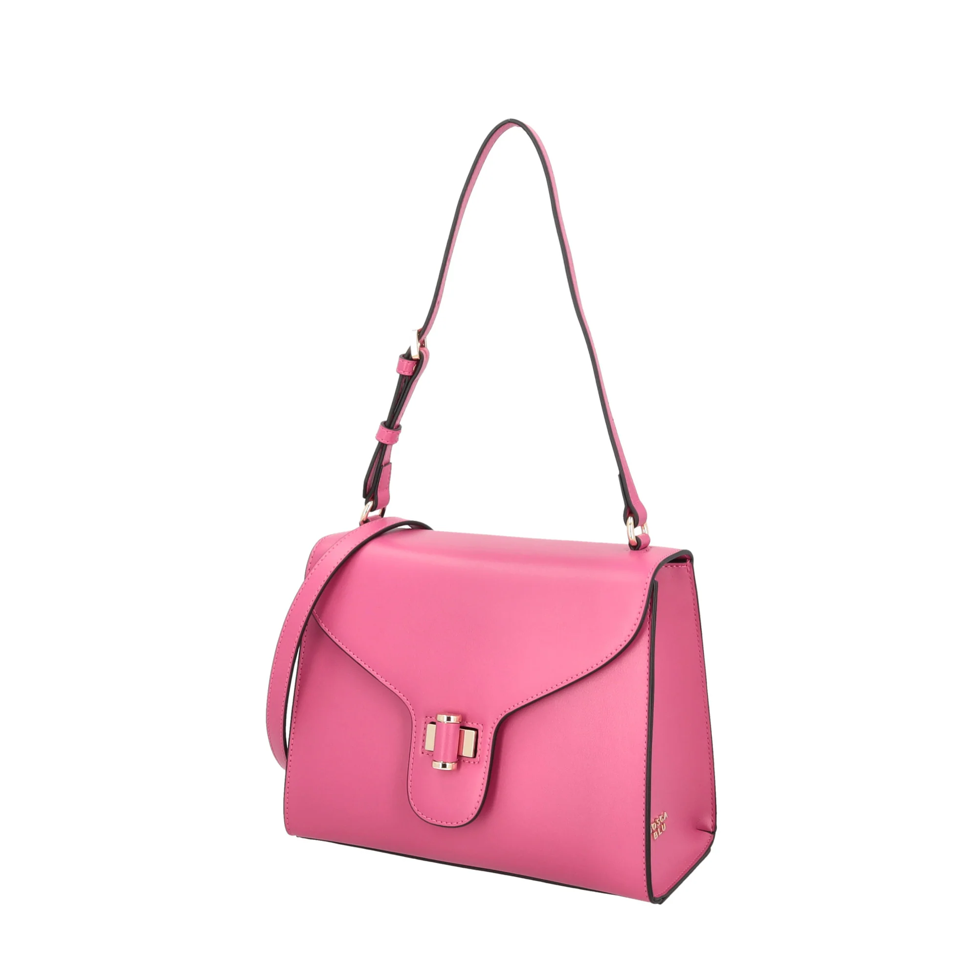 Borsa a spalla Grace in pelle con tracolla colore fucsia - Image 3