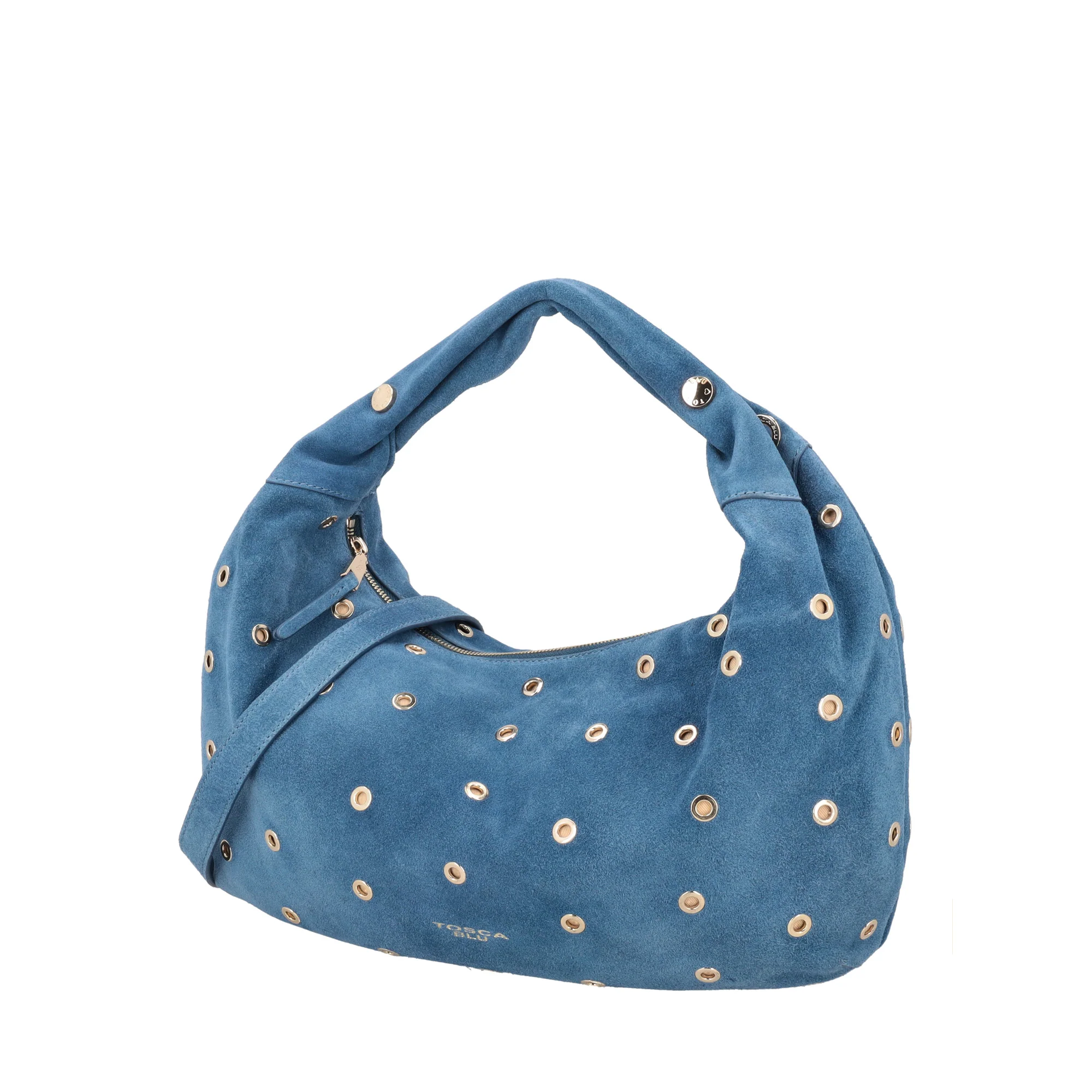 Borsa a spalla in suede Dubai colore blu - Image 3