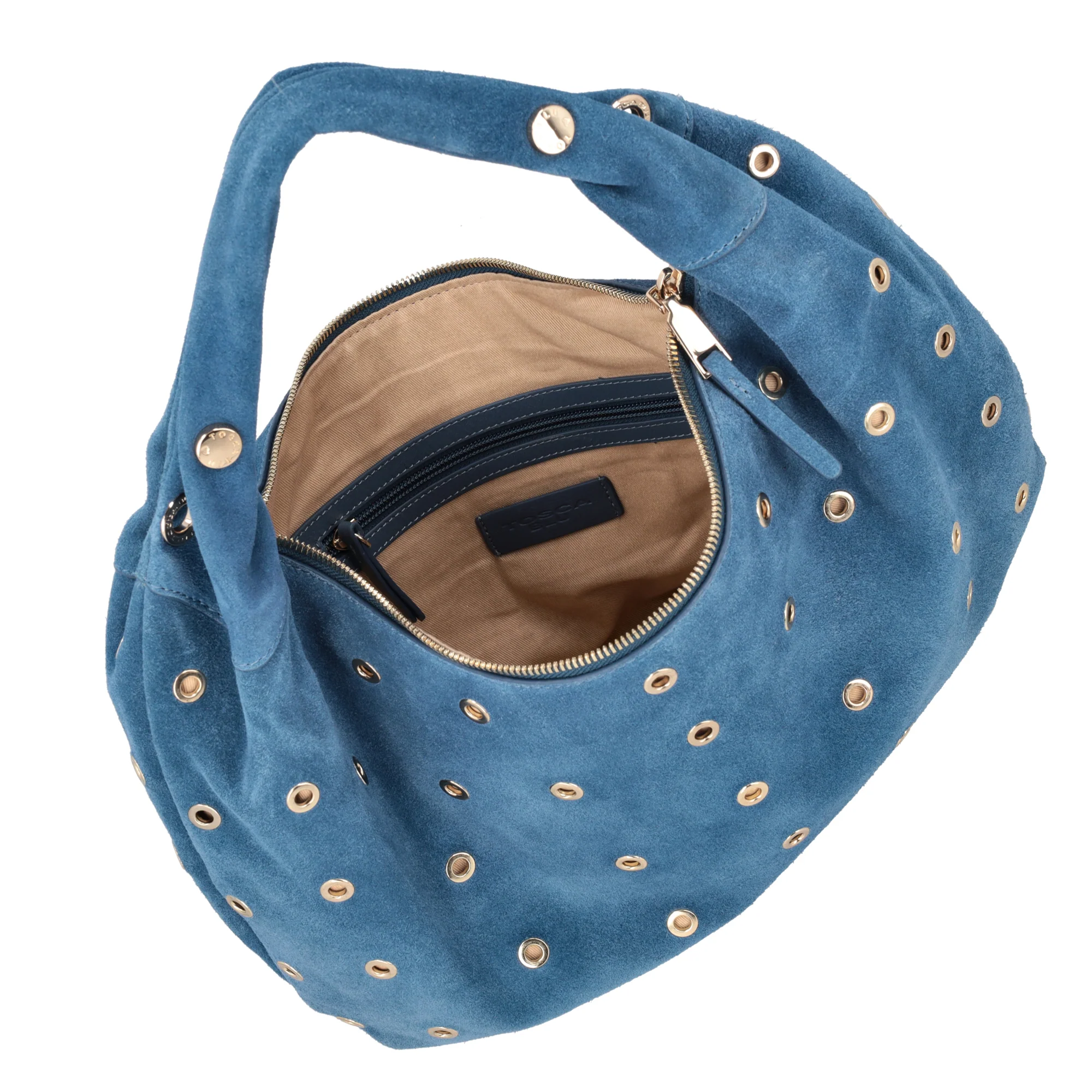 Borsa a spalla in suede Dubai colore blu - Image 4