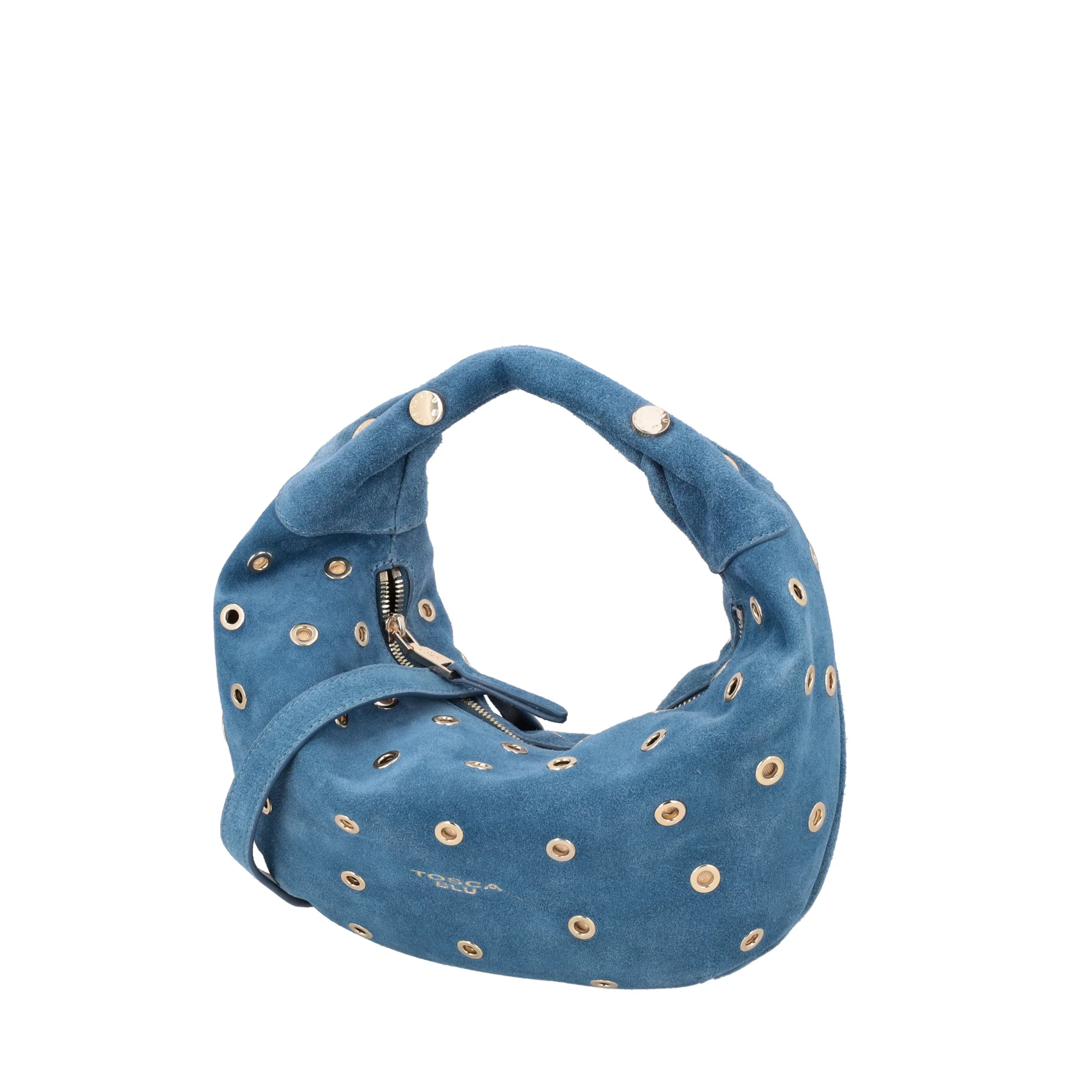 Borsa in suede piccola Dubai colore blu - Image 3