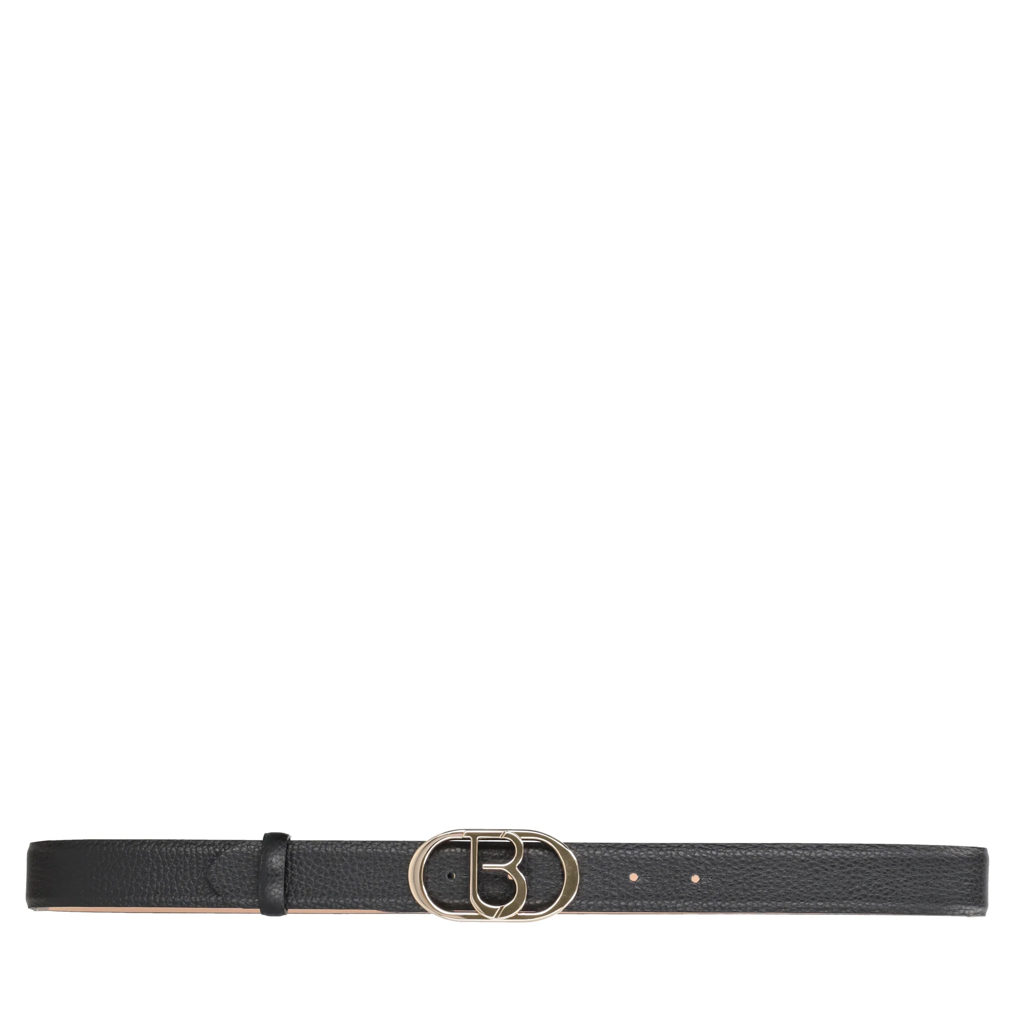 Cintura in pelle con fibbia logo colore nero