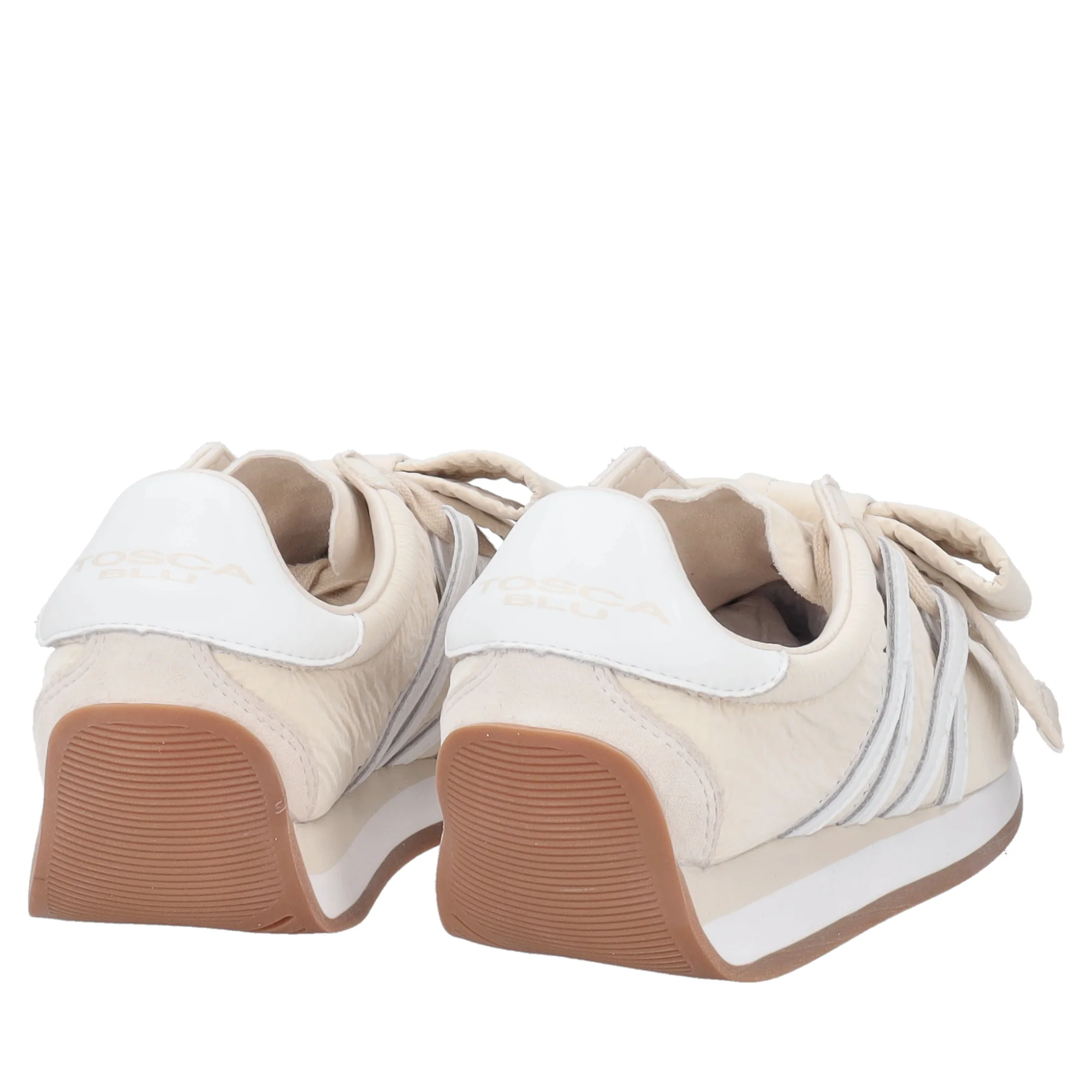 Sneaker Malika con maxi fiocco colore beige/bianco - Image 4