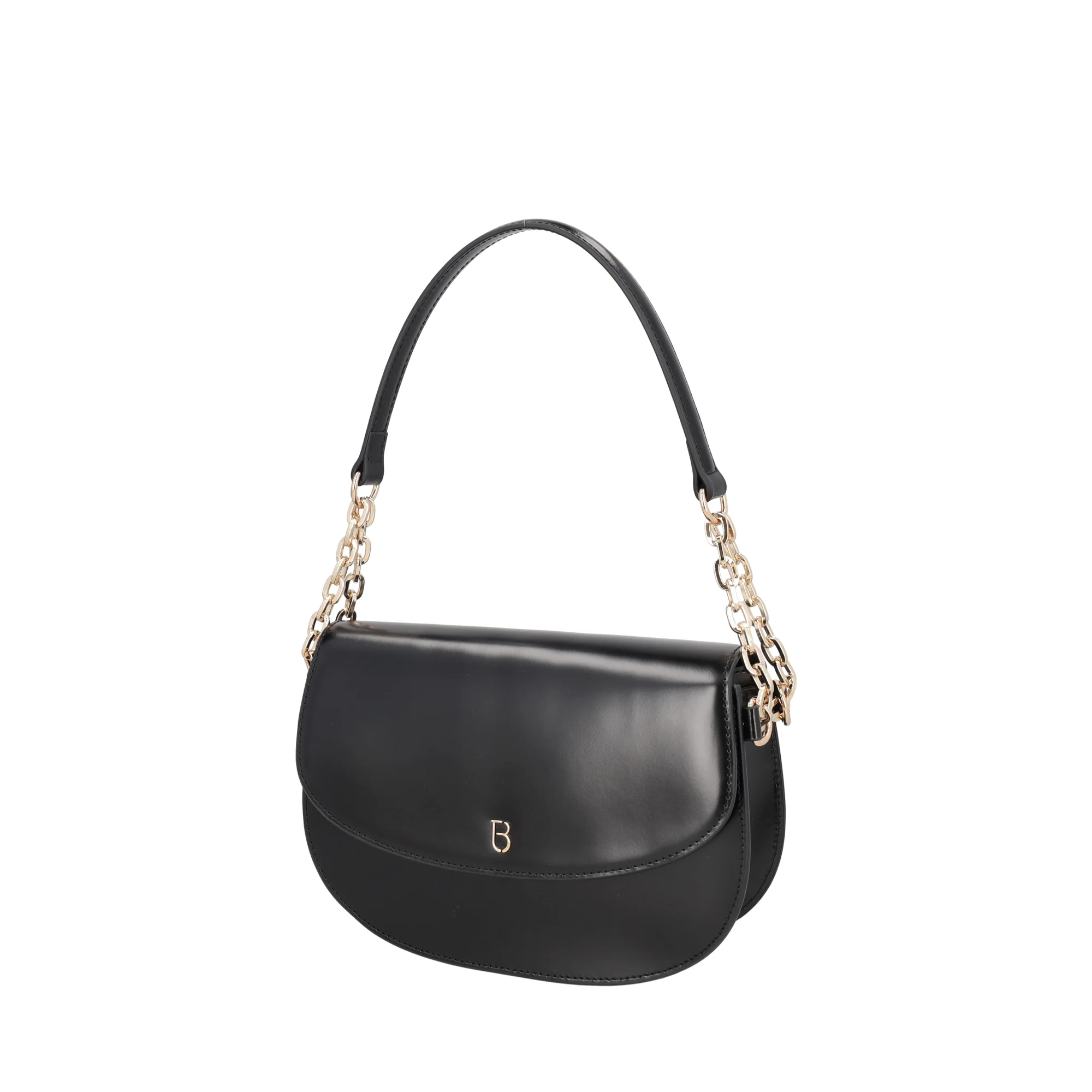 Tracolla Hollywood in pelle con pattina colore nero - Image 2