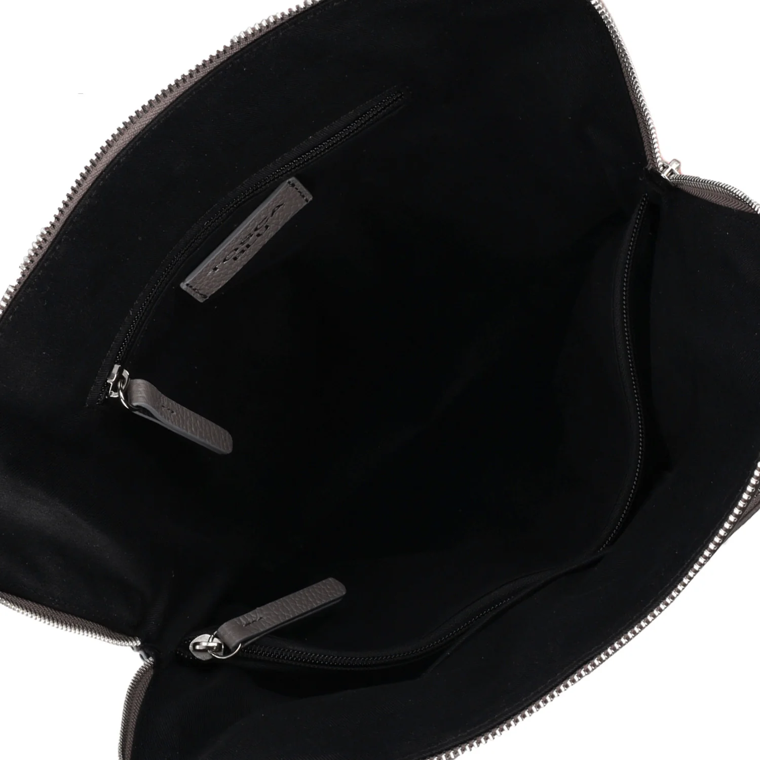 Zaino in pelle con chiusura a zip colore grigio chiaro - Image 3