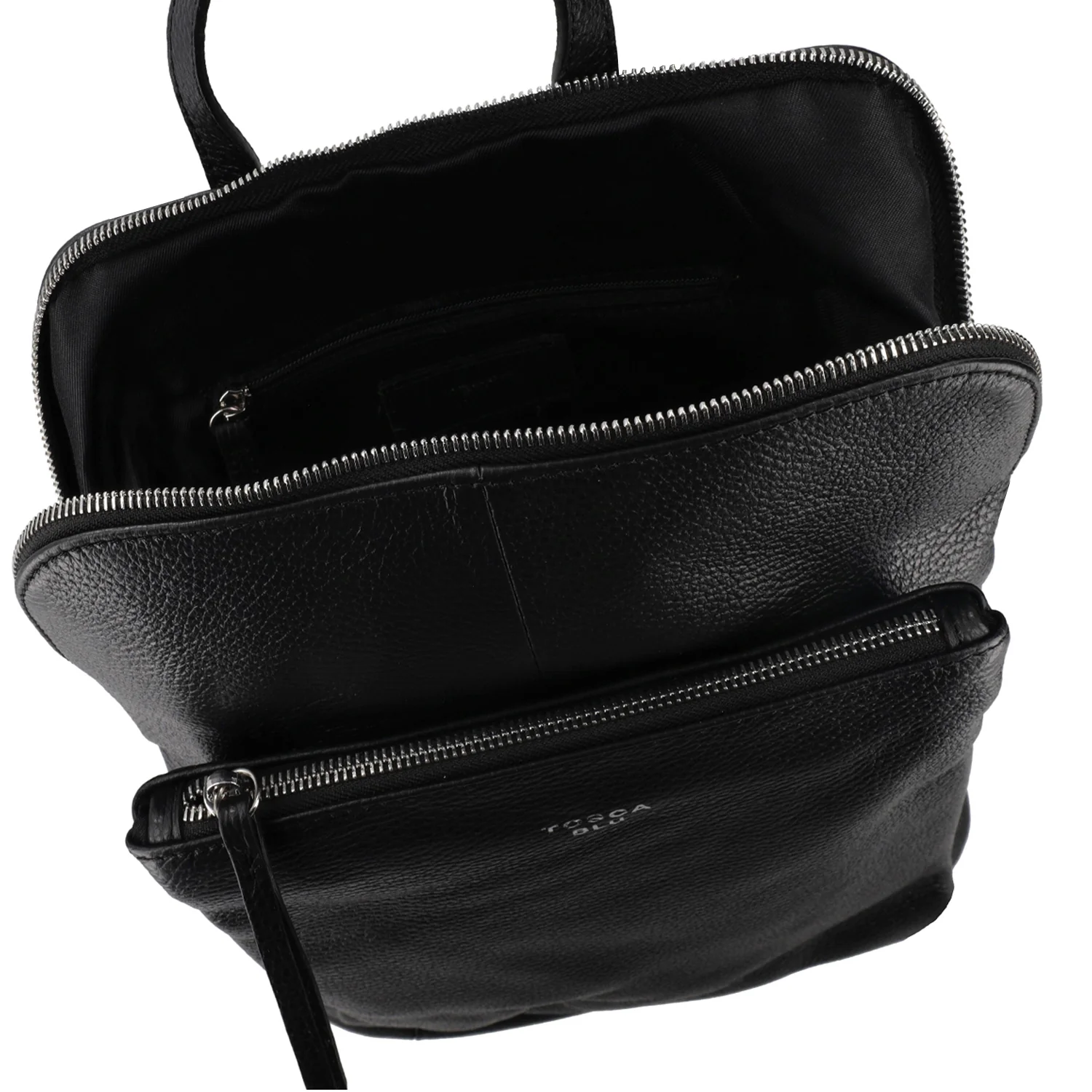 Zaino in pelle con chiusura a zip colore nero - Image 3