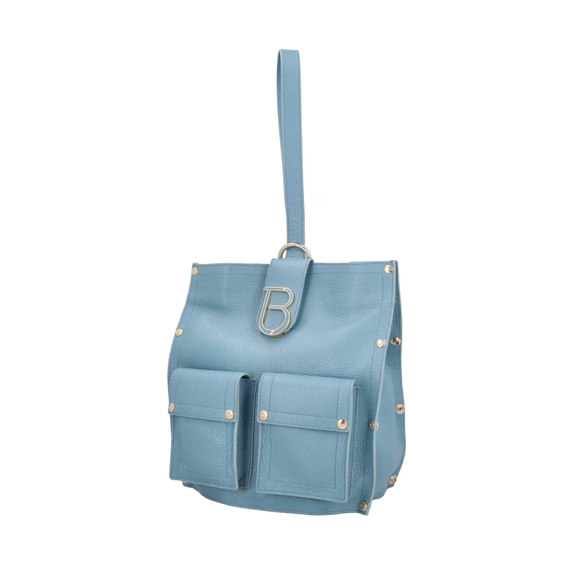 Zaino monospalla Elodie in pelle colore azzurro - Image 4