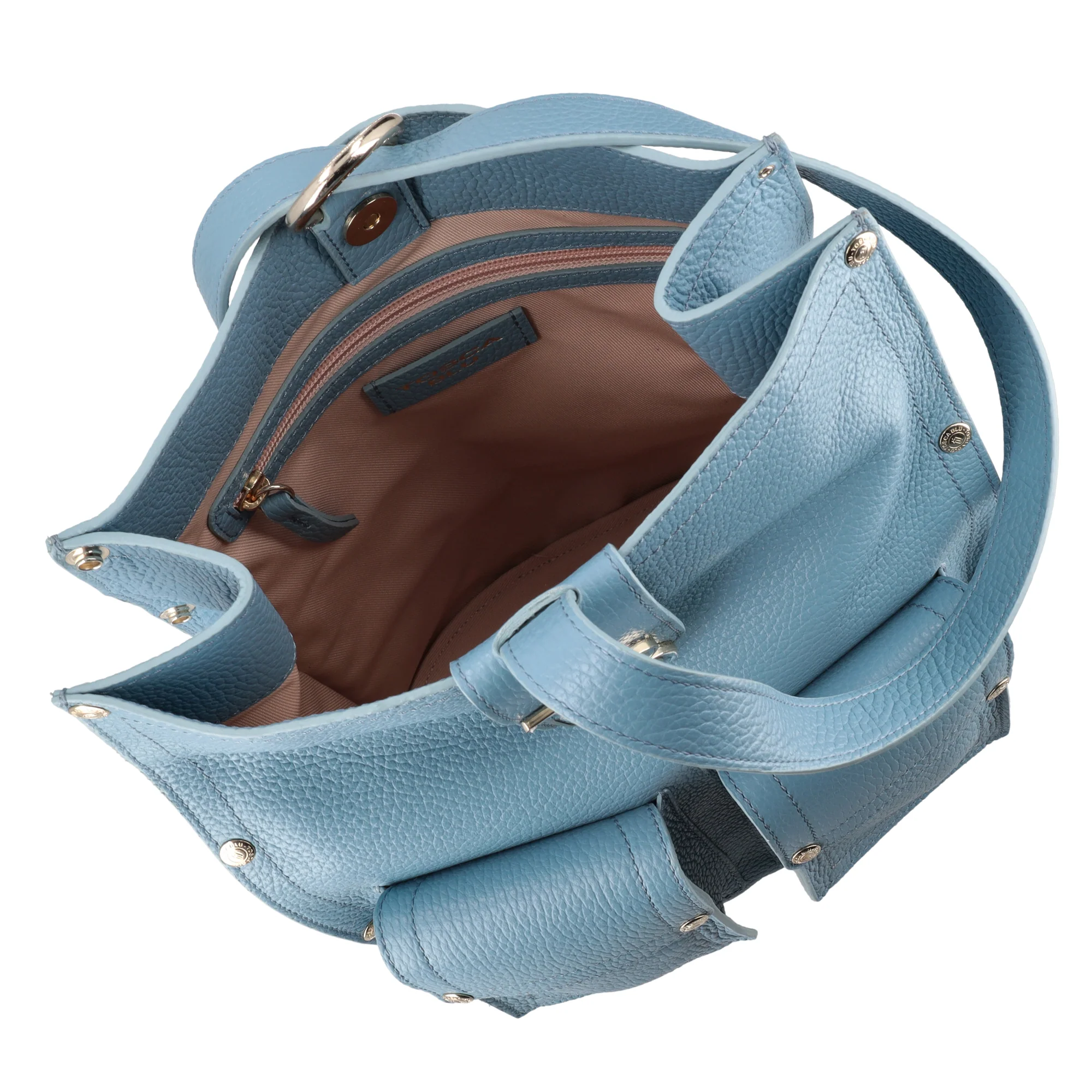 Zaino monospalla Elodie in pelle colore azzurro - Image 5