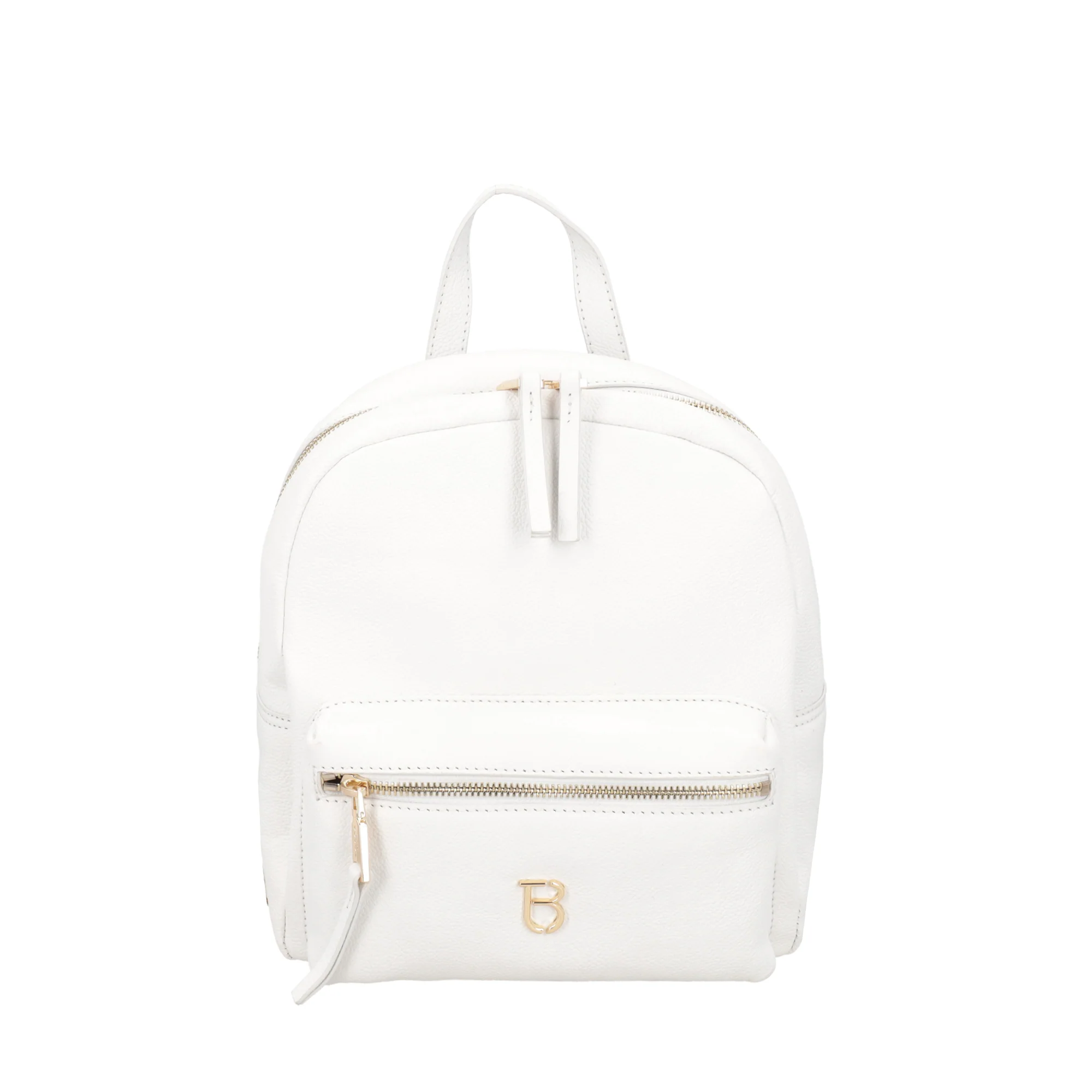 Zaino Roma in pelle con tasca colore bianco
